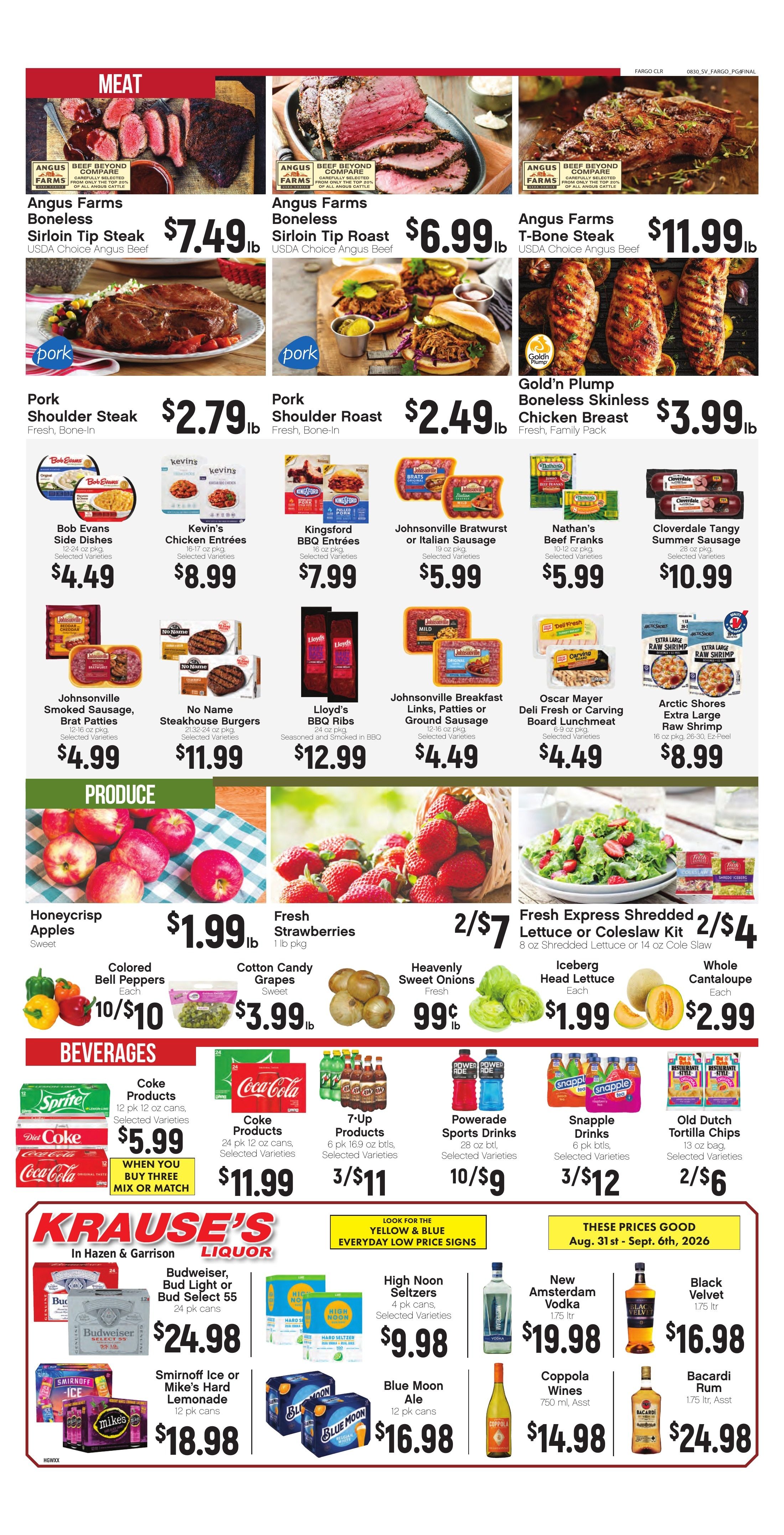 Krause's SuperValu Weekly Ad August 31 - September 6, 2026