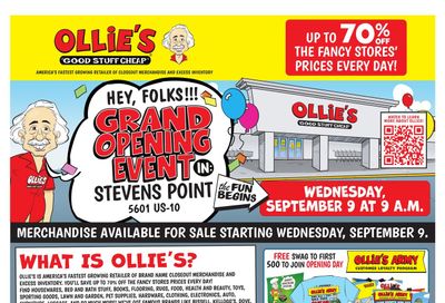 Ollie's Bargain Outlet (Abbotsford Area, WI) Weekly Ad September 9 - 28, 2026