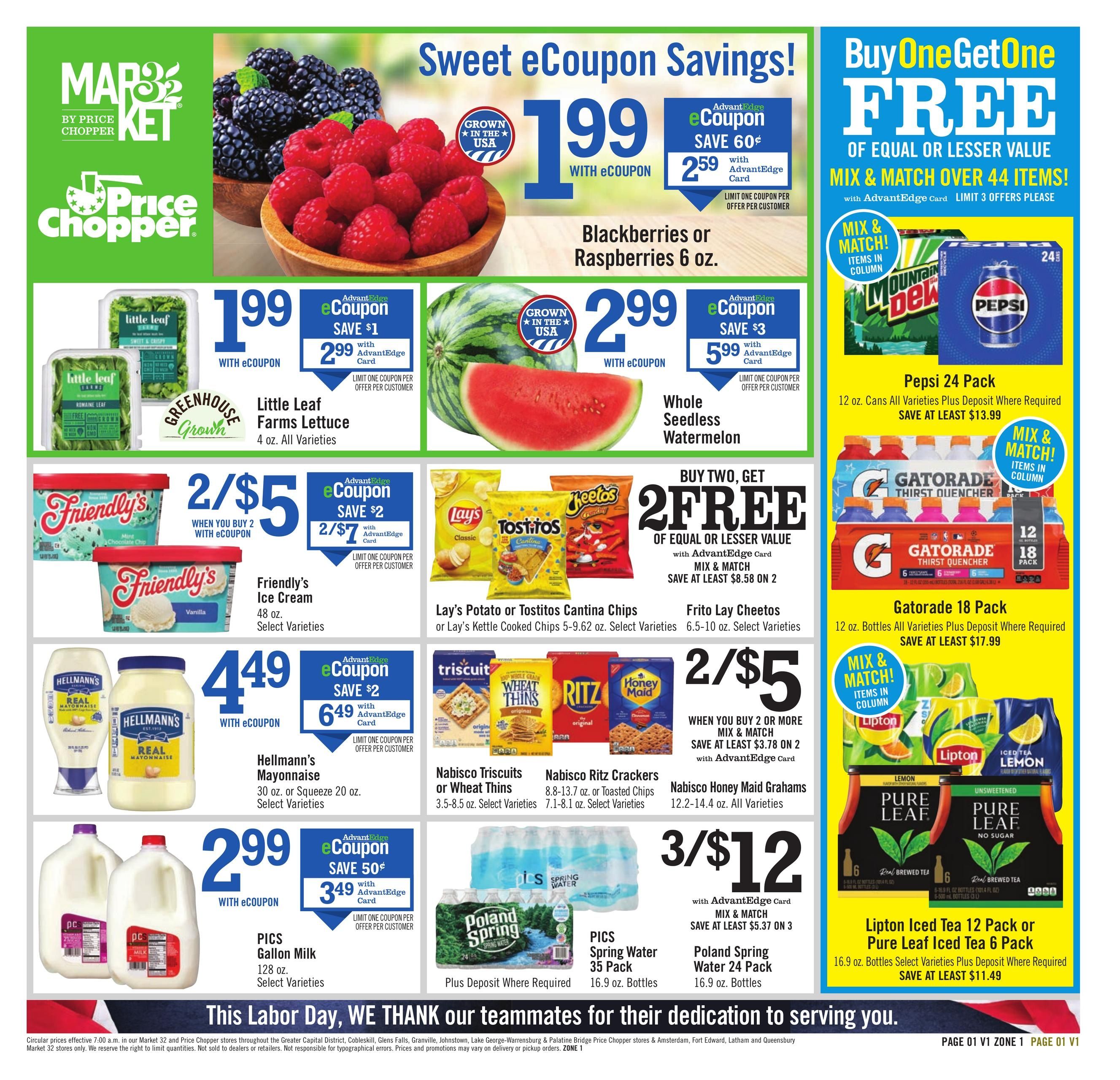 Price Chopper (Whitehall–Albany Area, NY) Weekly Ad August 30 - September 5, 2026
