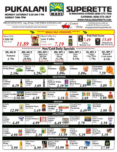 Pukalani Superette Weekly Ad August 30 - September 5, 2026