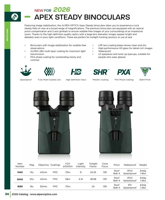 Alpen Optics Product Catalog Weekly Ad January 1 - December 31, 2026