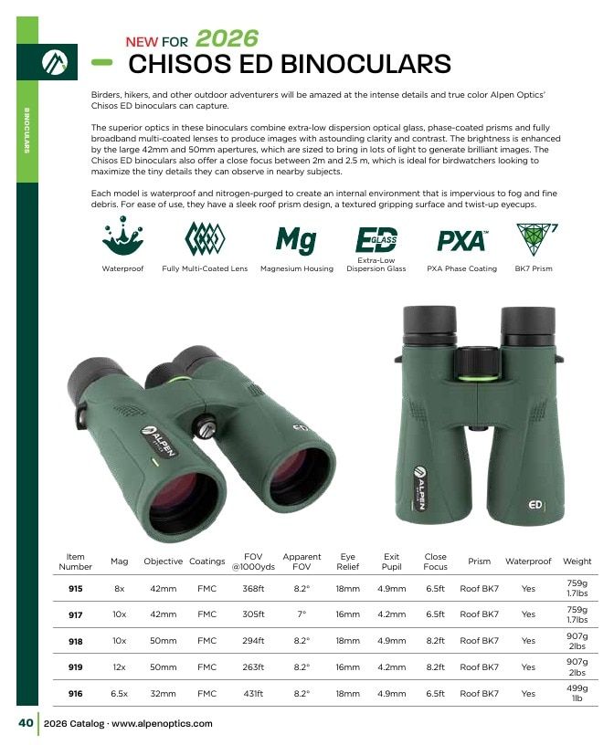 Alpen Optics Product Catalog Weekly Ad January 1 - December 31, 2026