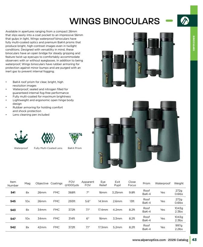 Alpen Optics Product Catalog Weekly Ad January 1 - December 31, 2026