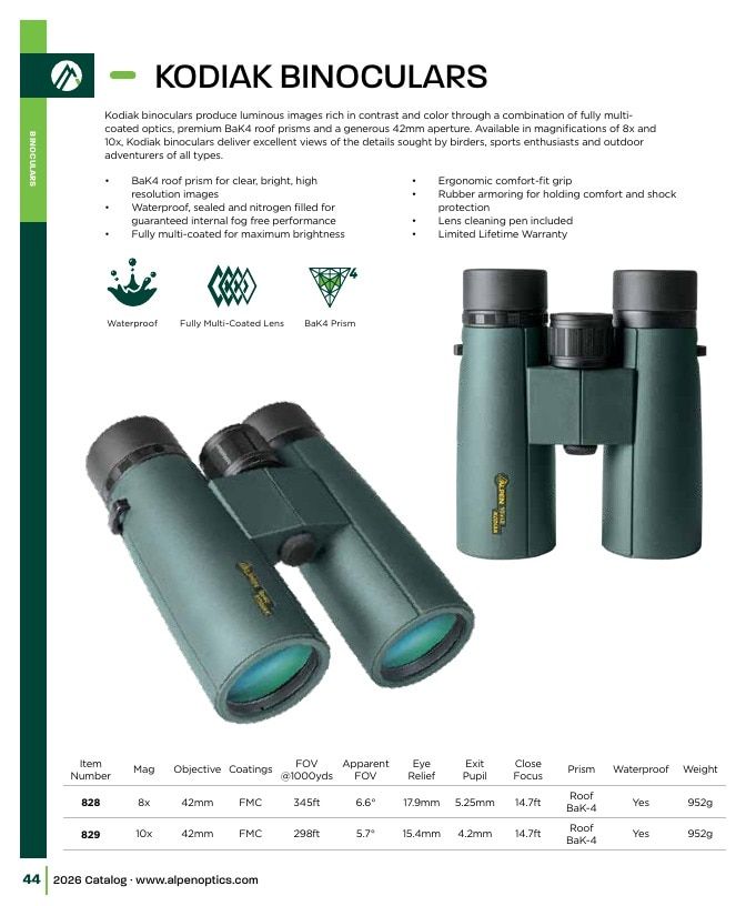 Alpen Optics Product Catalog Weekly Ad January 1 - December 31, 2026
