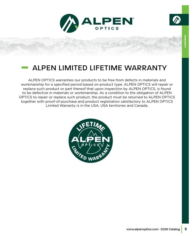 Alpen Optics Product Catalog Weekly Ad January 1 - December 31, 2026