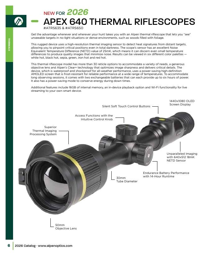 Alpen Optics Product Catalog Weekly Ad January 1 - December 31, 2026