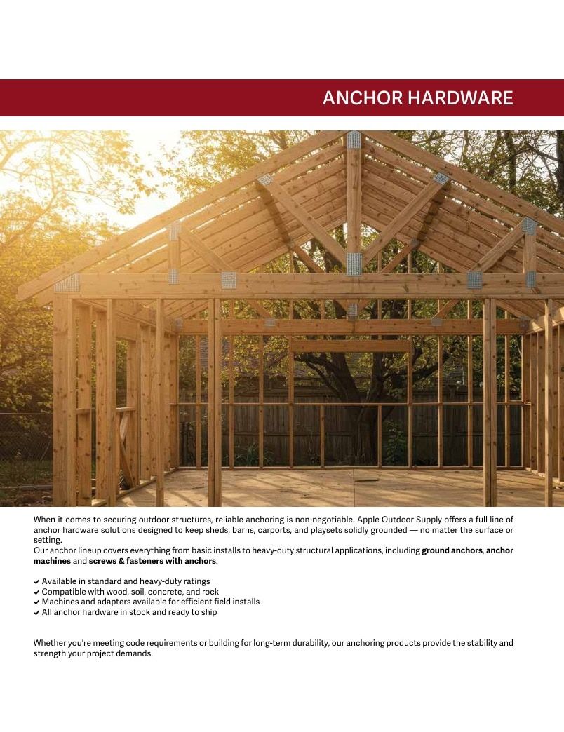 Apple Outdoor Supply Outdoor Building and Furniture Catalog Weekly Ad January 1 - December 31, 2026