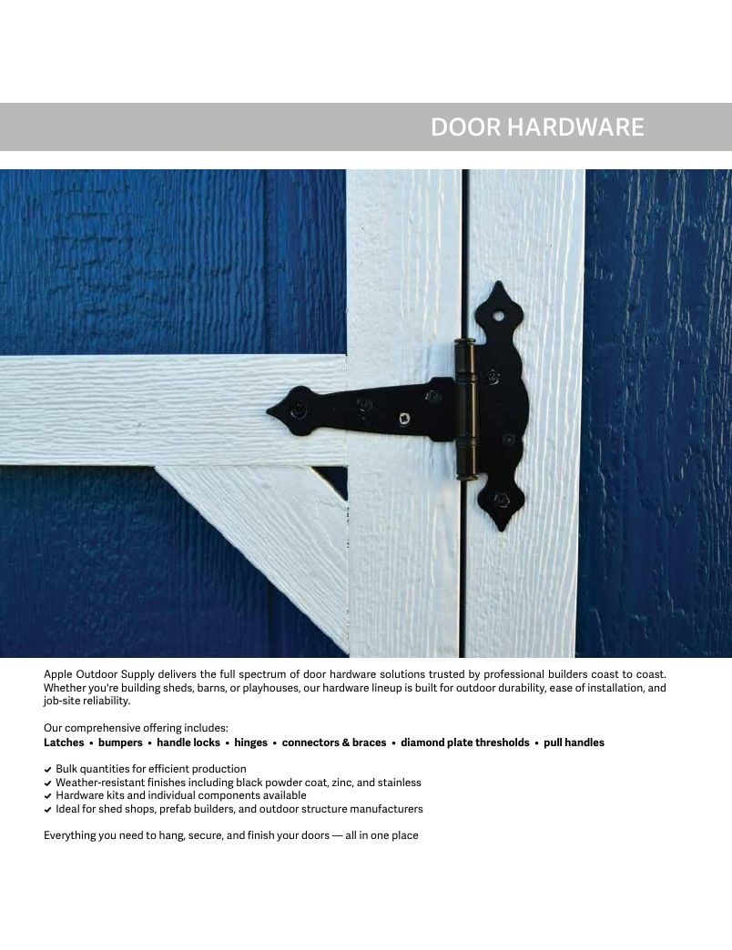 Apple Outdoor Supply Outdoor Building and Furniture Catalog Weekly Ad January 1 - December 31, 2026