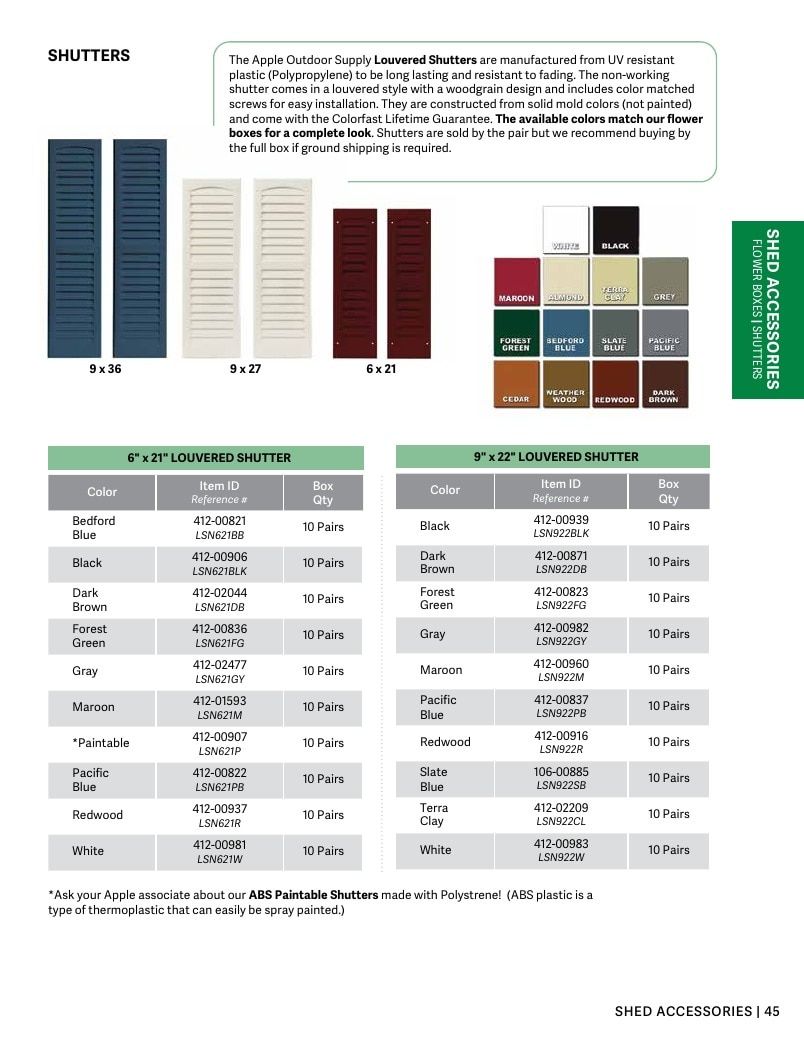 Apple Outdoor Supply Outdoor Building and Furniture Catalog Weekly Ad January 1 - December 31, 2026