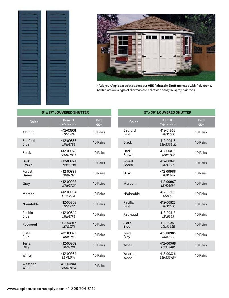 Apple Outdoor Supply Outdoor Building and Furniture Catalog Weekly Ad January 1 - December 31, 2026