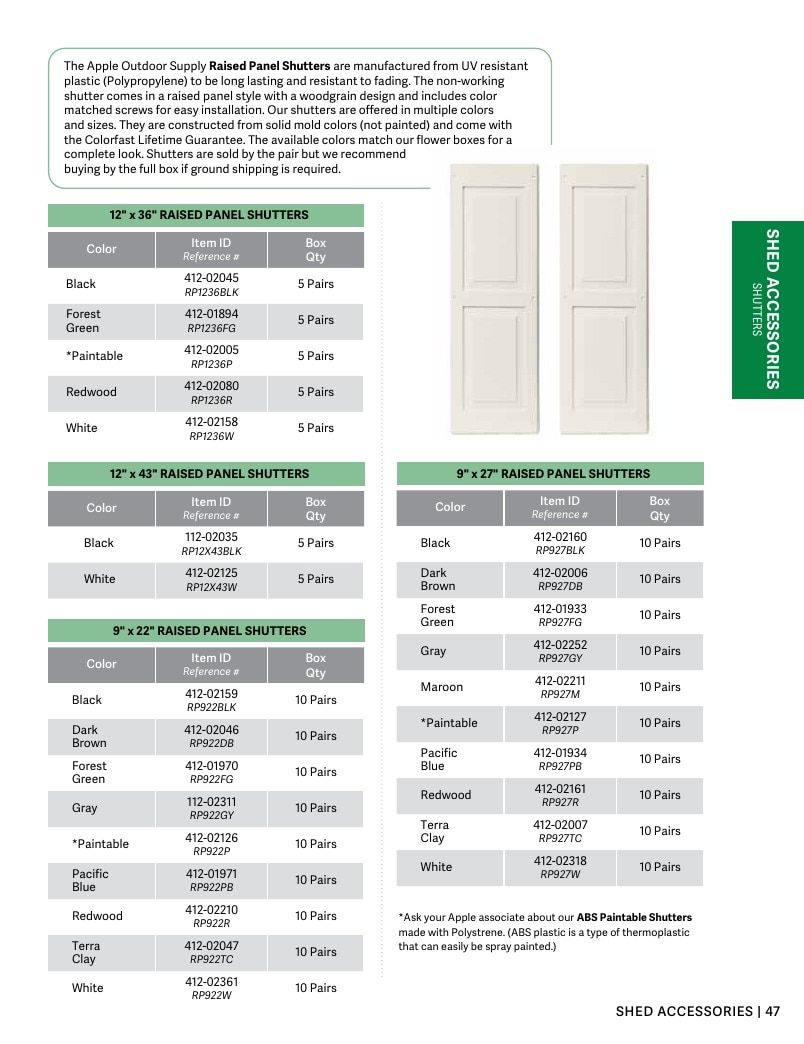 Apple Outdoor Supply Outdoor Building and Furniture Catalog Weekly Ad January 1 - December 31, 2026