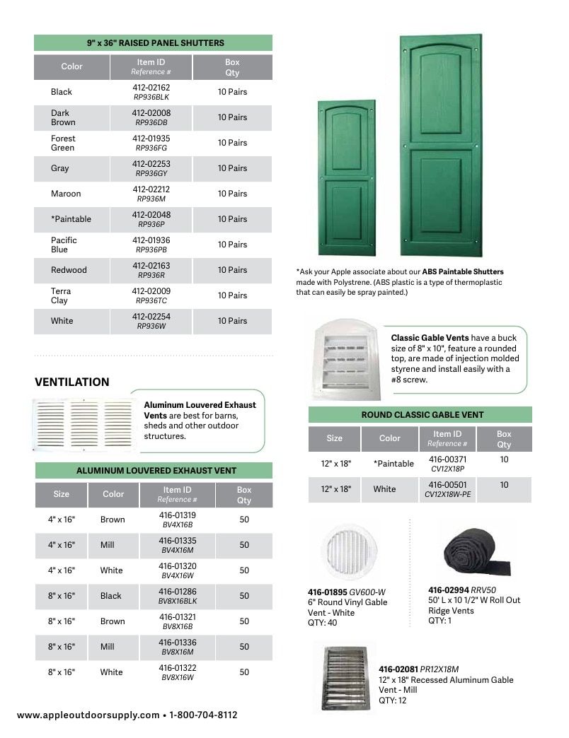 Apple Outdoor Supply Outdoor Building and Furniture Catalog Weekly Ad January 1 - December 31, 2026