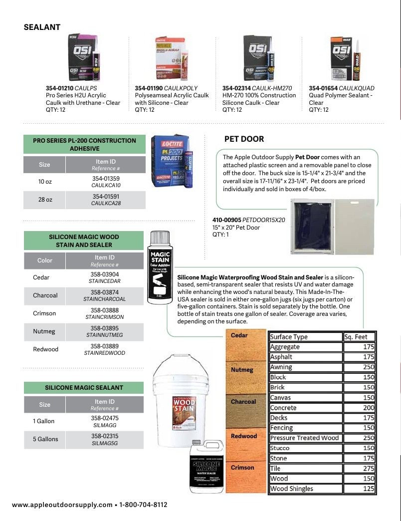Apple Outdoor Supply Outdoor Building and Furniture Catalog Weekly Ad January 1 - December 31, 2026