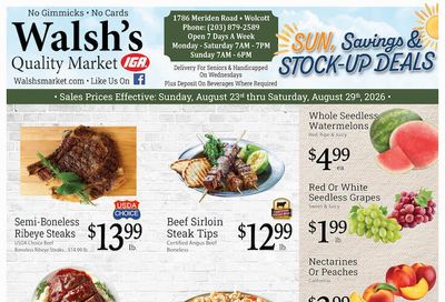 Walsh's Quality Market IGA Weekly Ad August 30 - September 5, 2026