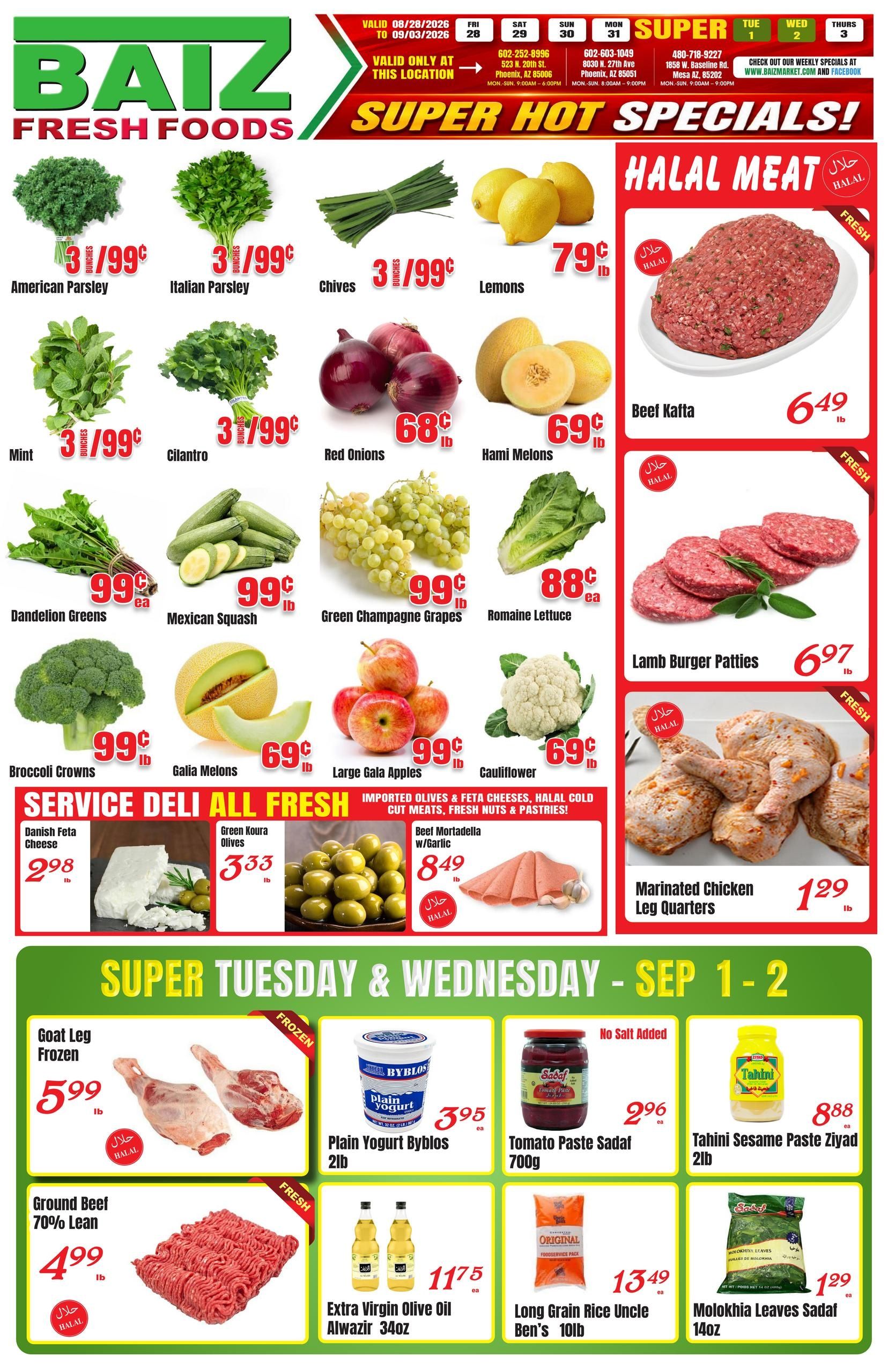 Baiz Market (Phoenix-Scottsdale Area, AZ) Weekly Ad August 28 - September 3, 2026