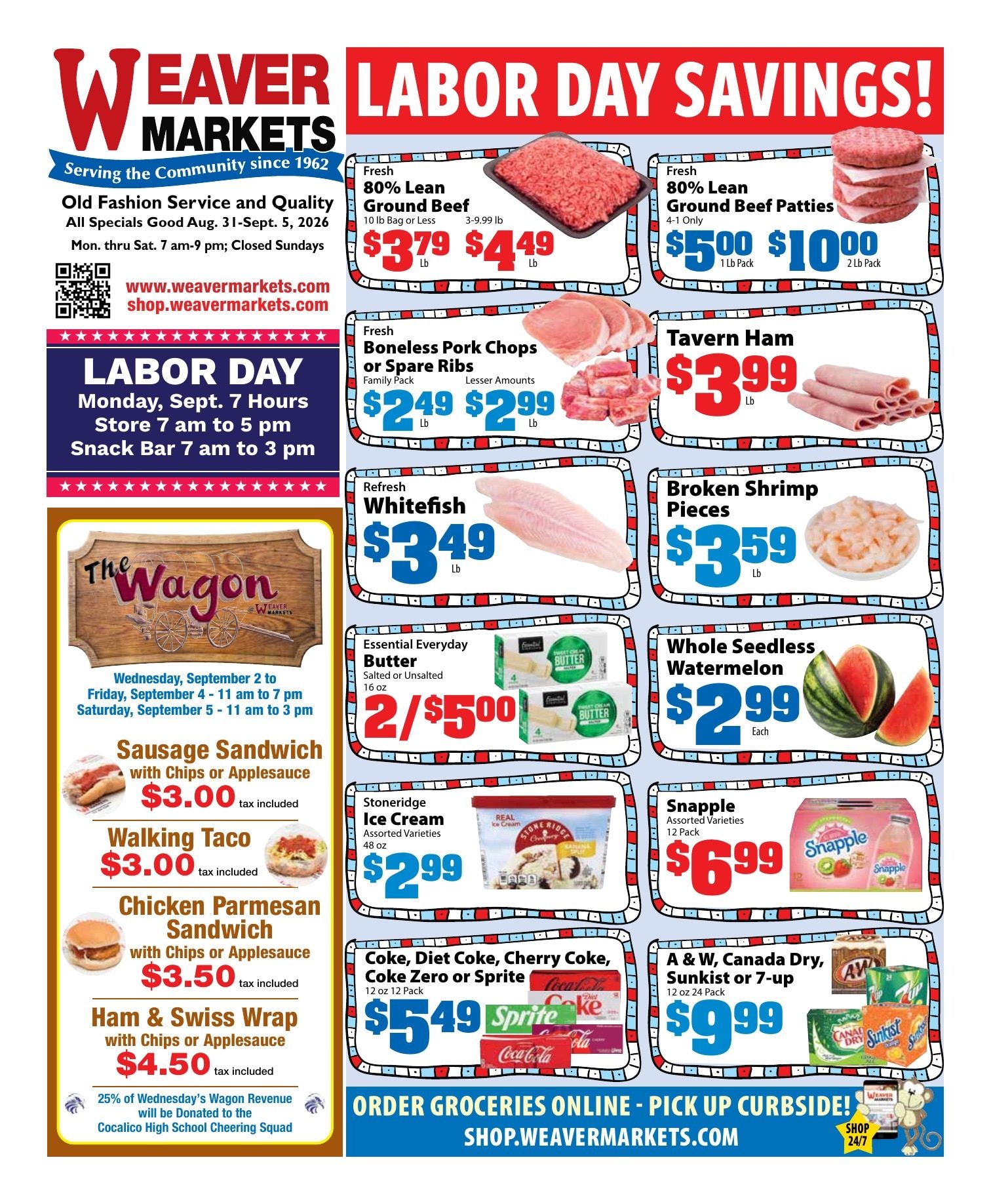 Weaver Markets Weekly Ad August 31 - September 5, 2026