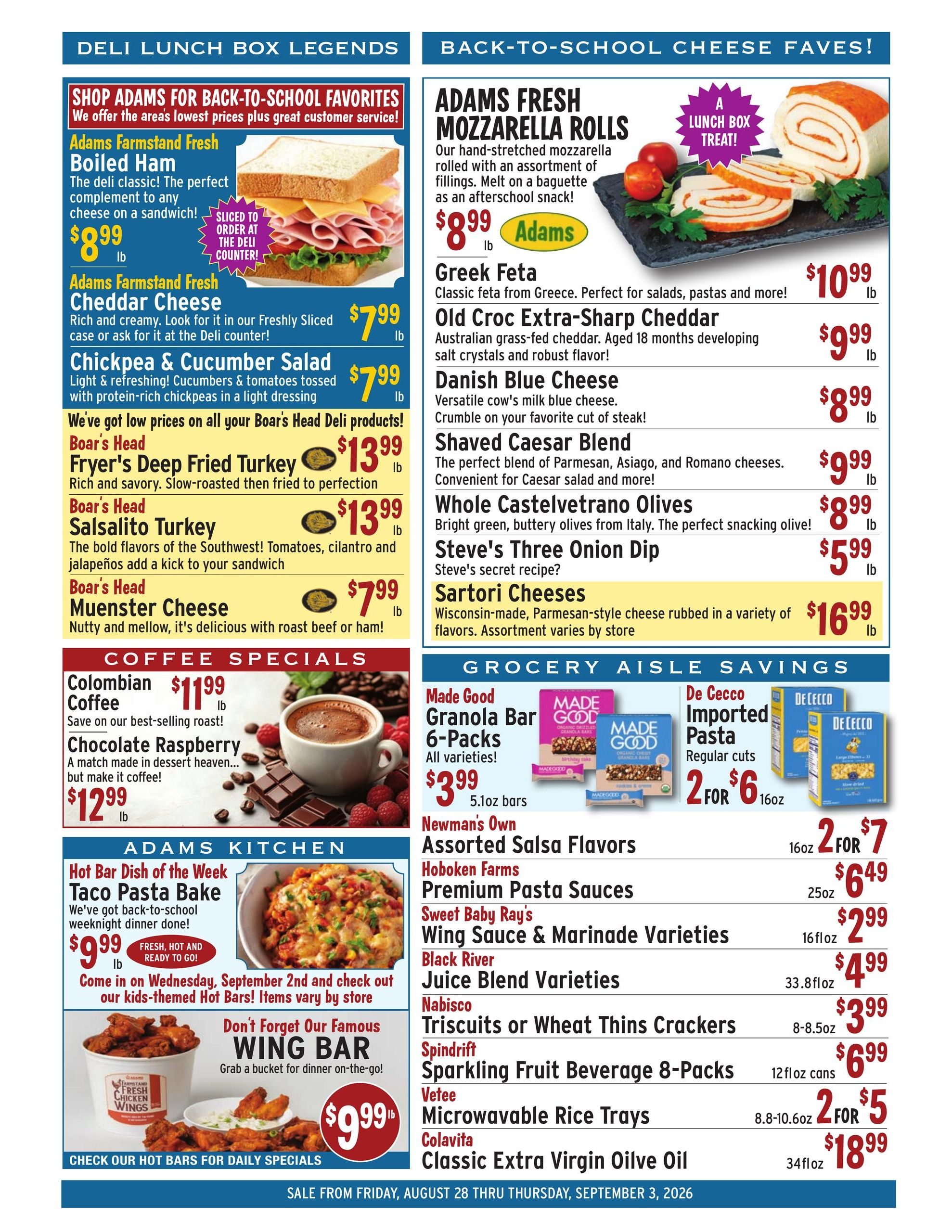 Adams Fairacre Farms Weekly Ad August 28 - September 3, 2026