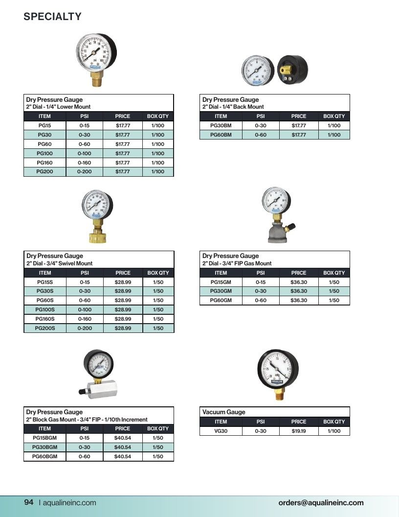 Aqualine Pool Products Catalog Weekly Ad January 1 - December 31, 2026