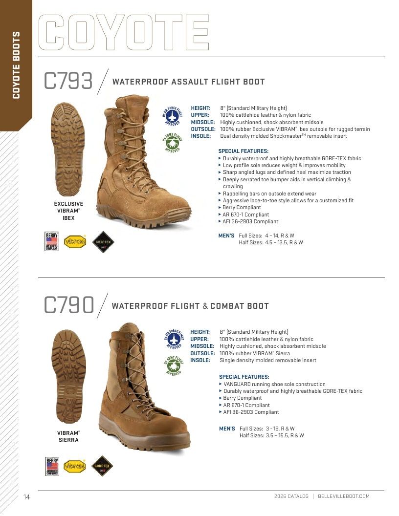 Belleville Boot Company Boot Catalog Weekly Ad January 1 - December 31, 2026