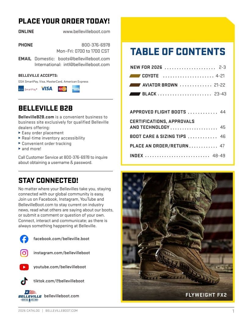 Belleville Boot Company Boot Catalog Weekly Ad January 1 - December 31, 2026