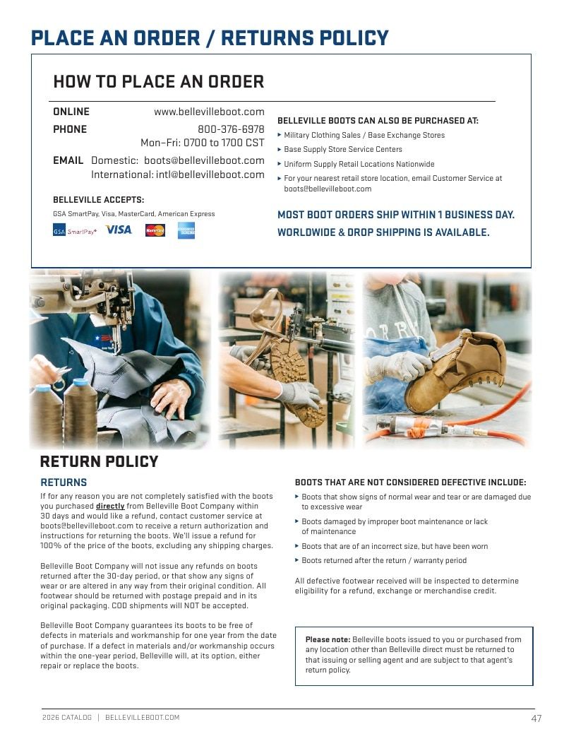 Belleville Boot Company Boot Catalog Weekly Ad January 1 - December 31, 2026