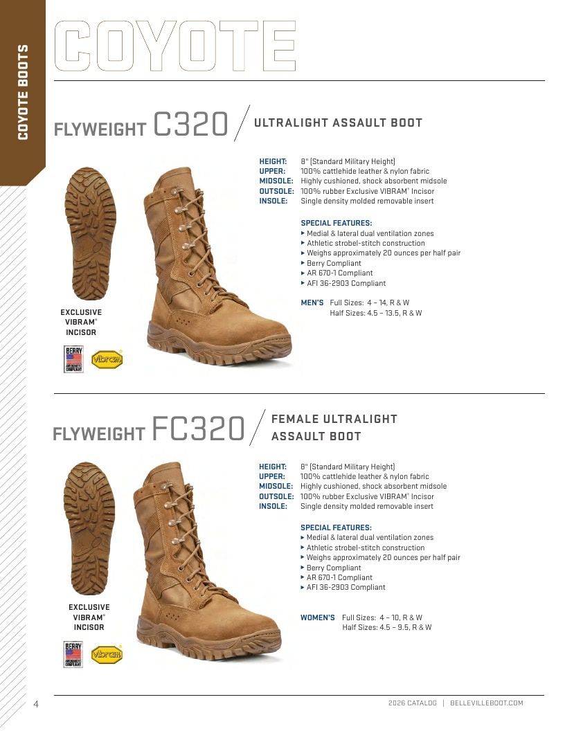 Belleville Boot Company Boot Catalog Weekly Ad January 1 - December 31, 2026