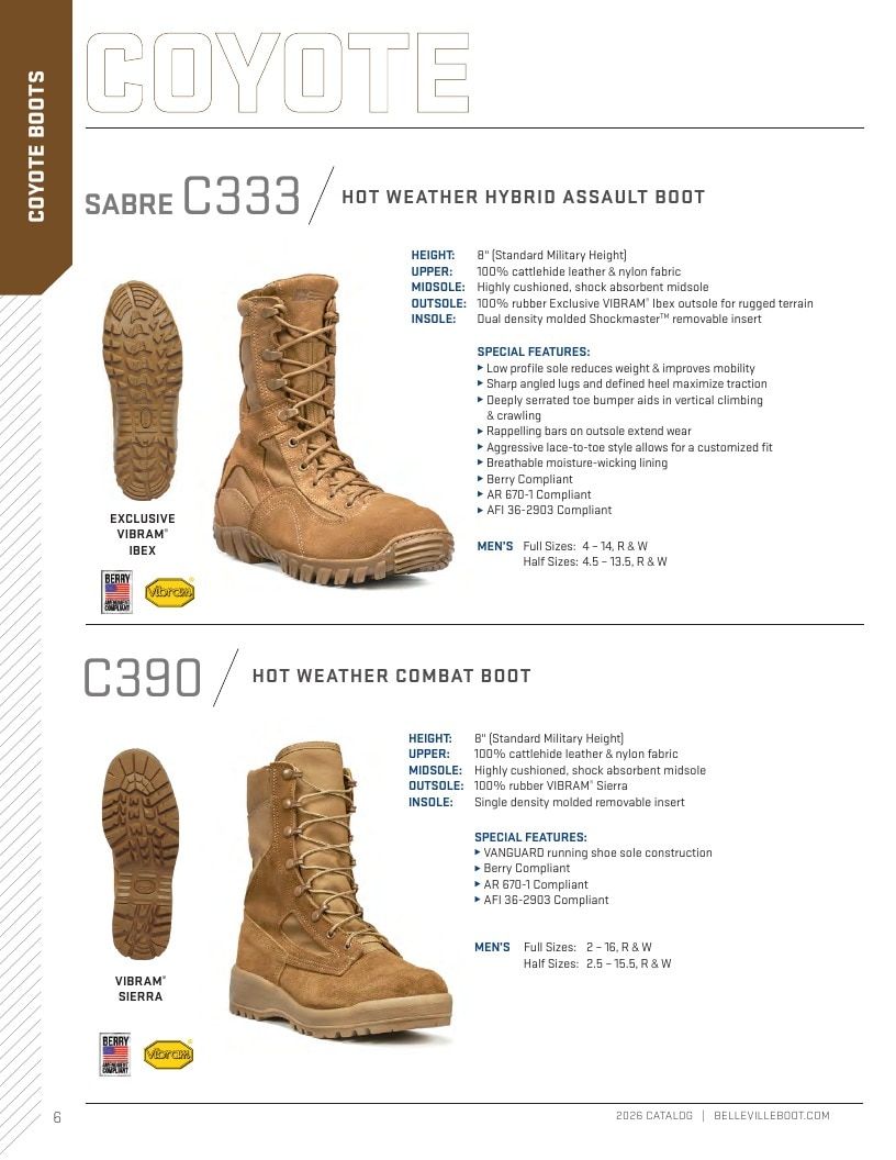 Belleville Boot Company Boot Catalog Weekly Ad January 1 - December 31, 2026