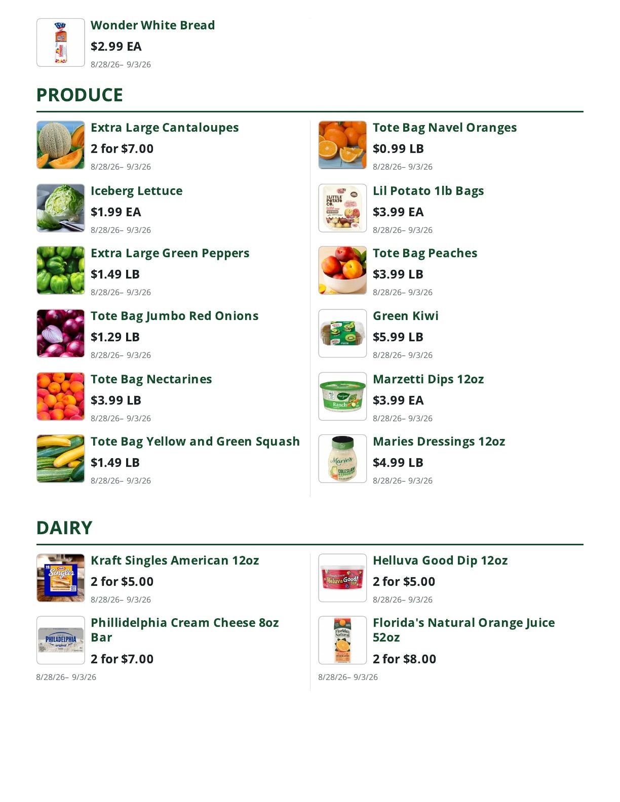 Bob's Butcher & Basket Weekly Ad August 28 - September 3, 2026