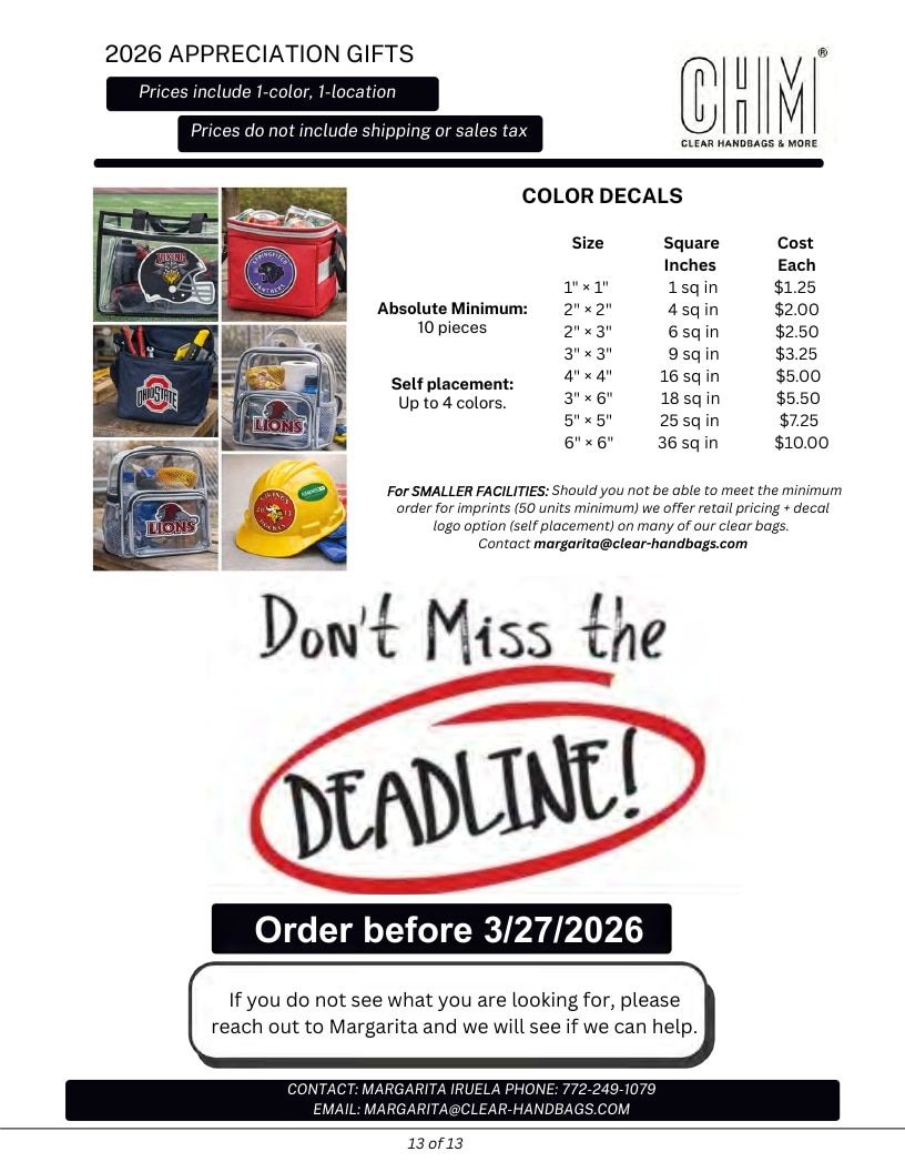 Clear Handbags & More Corrections Week Gifts Catalog Weekly Ad January 1 - December 31, 2026