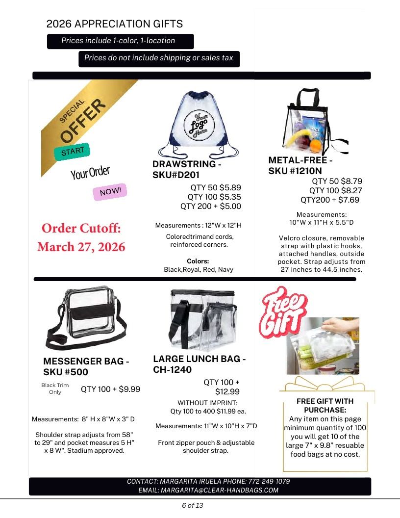 Clear Handbags & More Corrections Week Gifts Catalog Weekly Ad January 1 - December 31, 2026