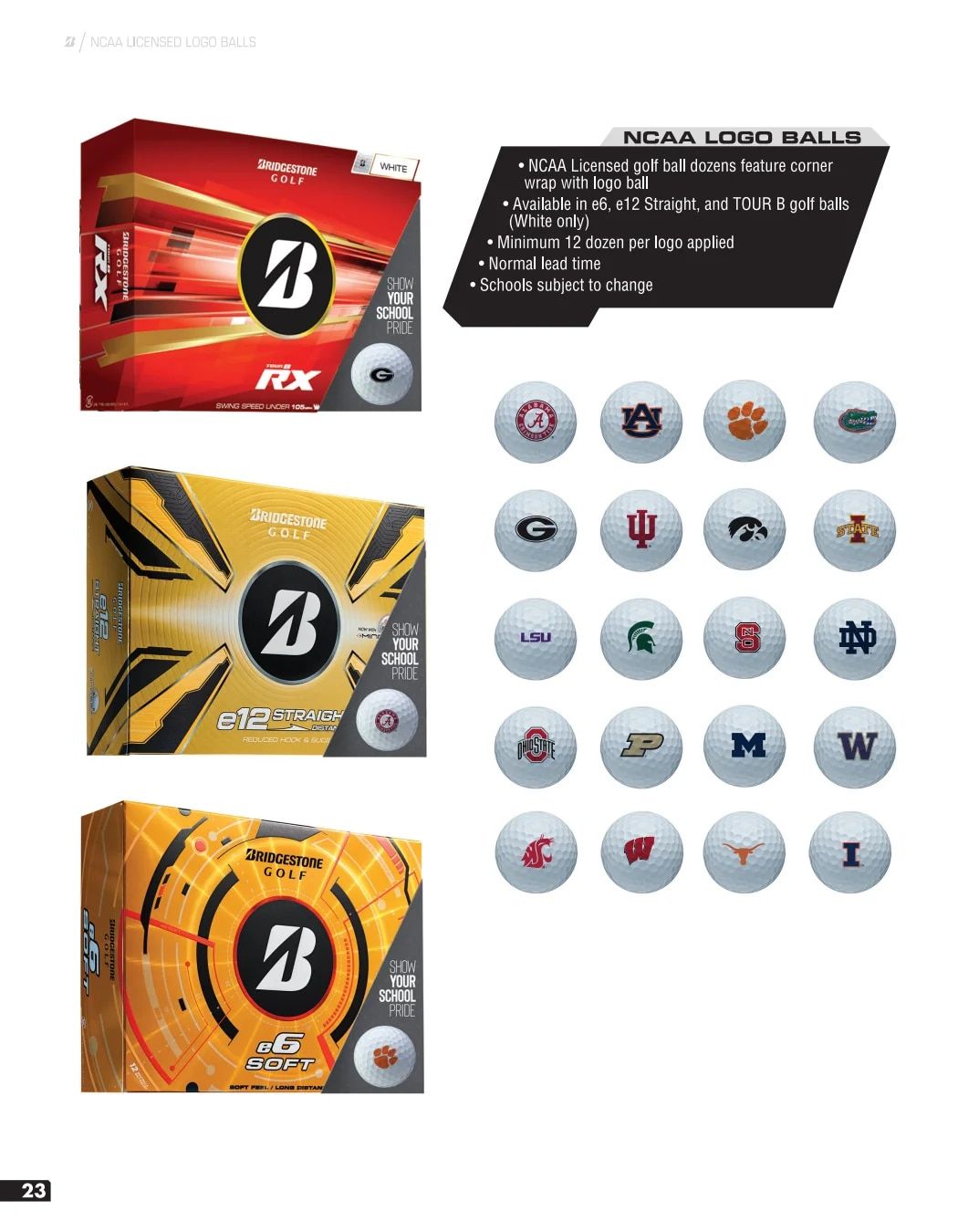 Bridgestone Golf Golf Product Catalog Weekly Ad January 1 - December 31, 2026