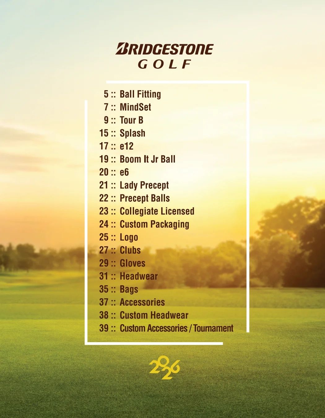 Bridgestone Golf Golf Product Catalog Weekly Ad January 1 - December 31, 2026