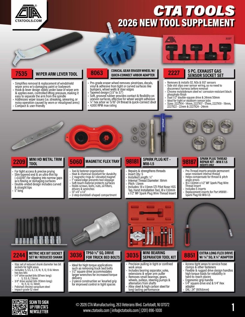 CTA Manufacturing New Tools Catalog Weekly Ad January 1 - December 31, 2026