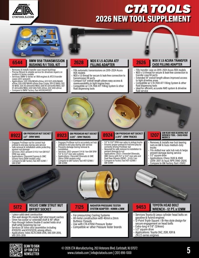 CTA Manufacturing New Tools Catalog Weekly Ad January 1 - December 31, 2026