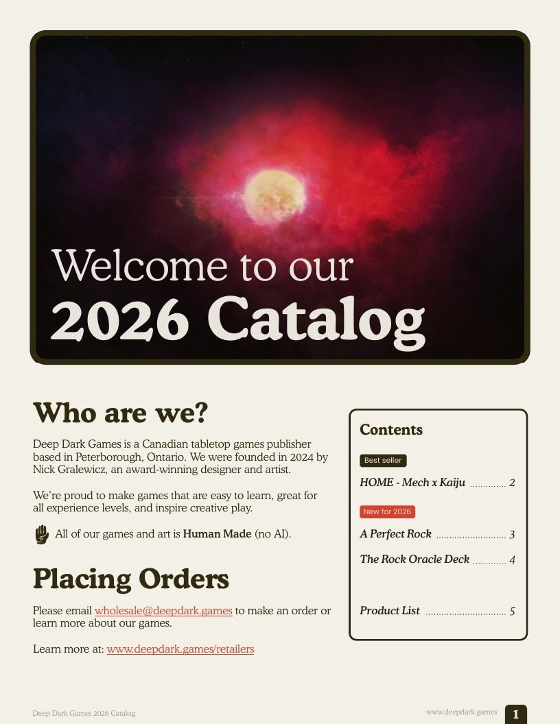 Deep Dark Games Games Catalog Weekly Ad January 1 - December 31, 2026
