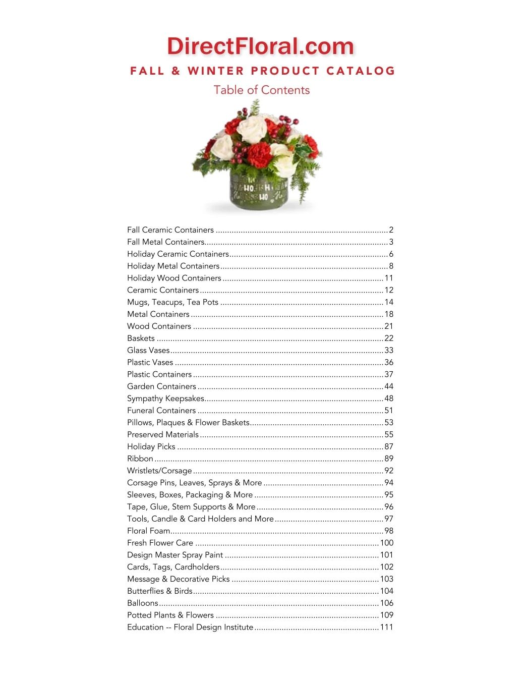 Direct Floral Fall and Winter Floral Catalog Weekly Ad January 1 - December 31, 2026