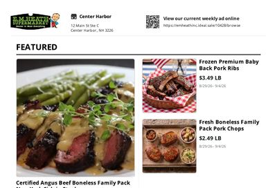 E.M. Heath Supermarket Weekly Ad August 29 - September 4, 2026