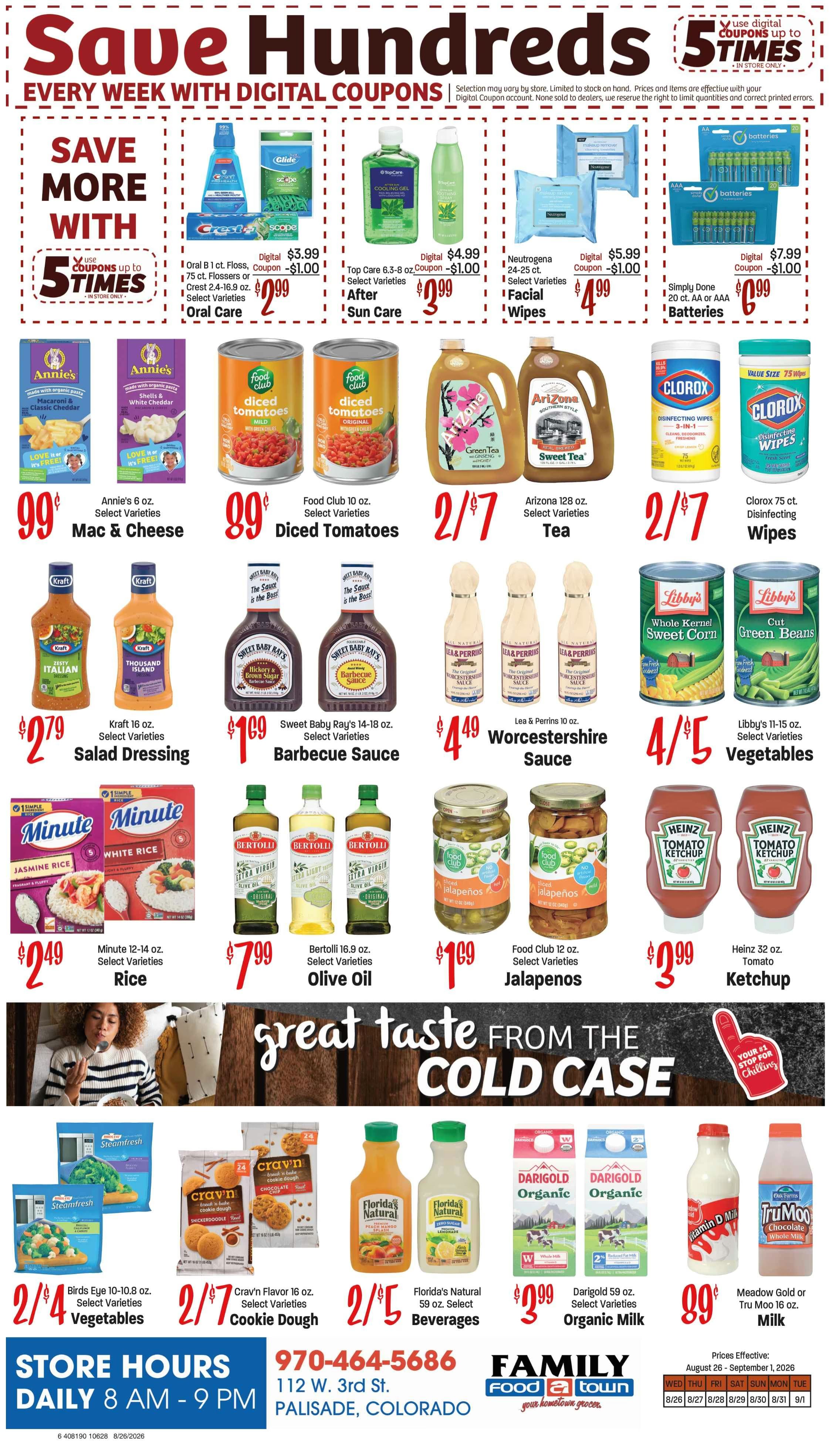 Family Food Town (112 W 3rd St, Palisade, CO) Weekly Ad August 26 - September 1, 2026