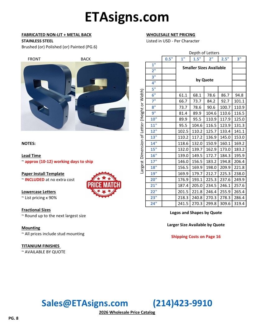 ETA Signs Wholesale Signs Catalog Weekly Ad January 1 - December 31, 2026