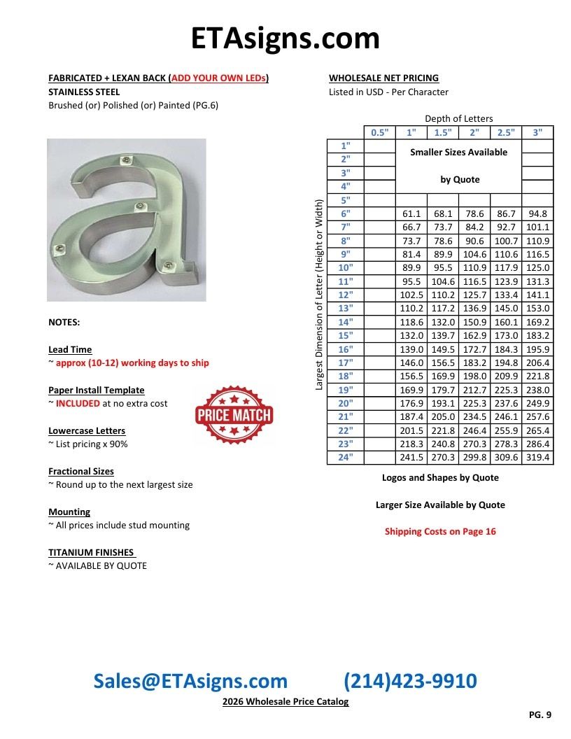 ETA Signs Wholesale Signs Catalog Weekly Ad January 1 - December 31, 2026
