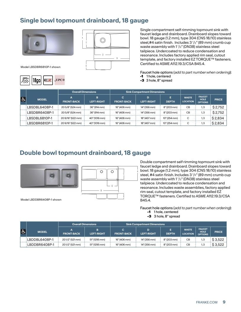 Franke USA Commercial Products Catalog Weekly Ad January 1 - December 31, 2026