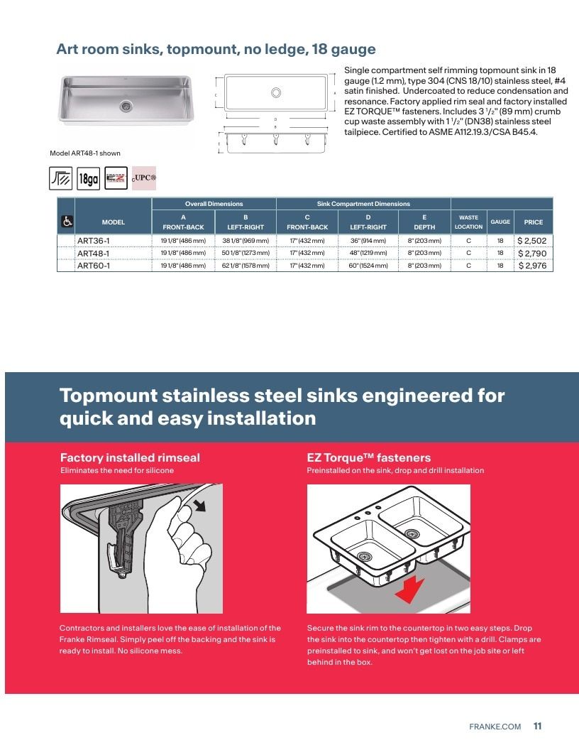 Franke USA Commercial Products Catalog Weekly Ad January 1 - December 31, 2026