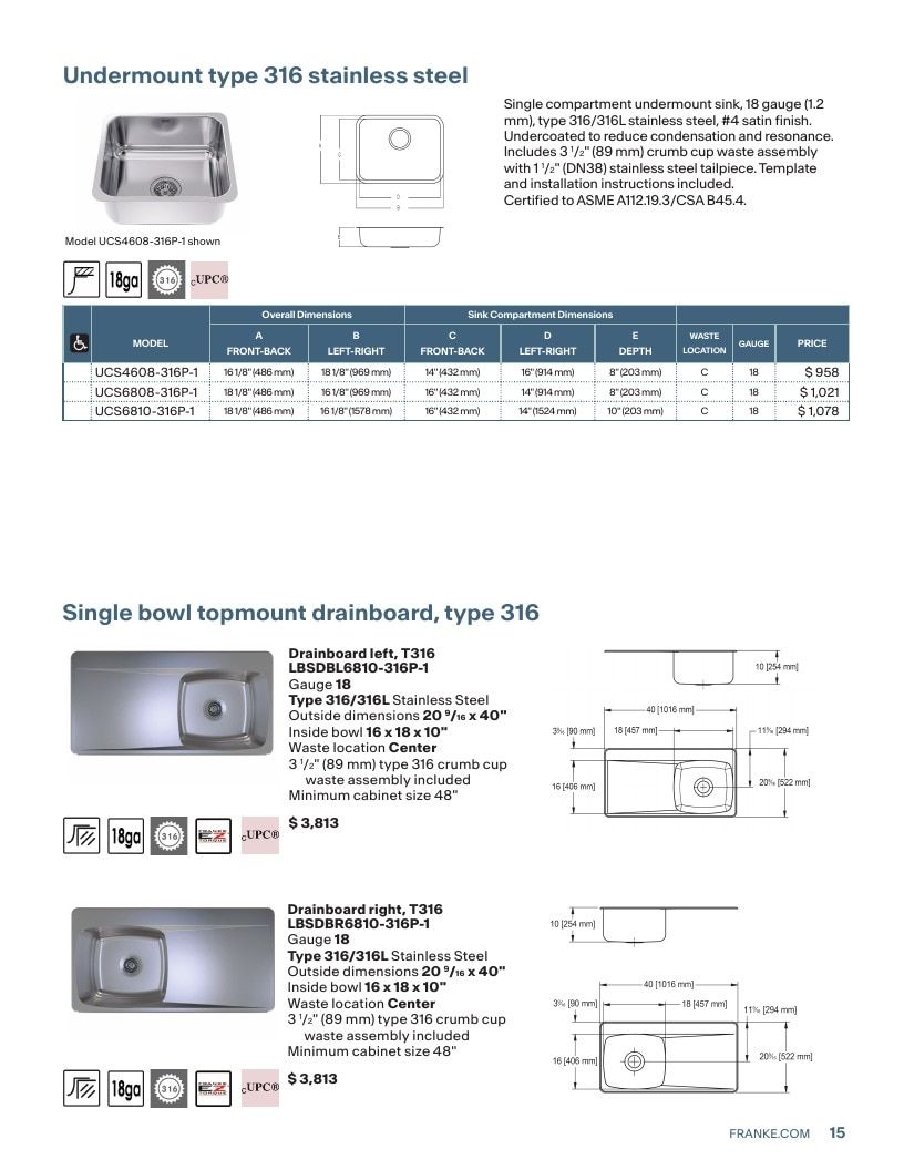 Franke USA Commercial Products Catalog Weekly Ad January 1 - December 31, 2026