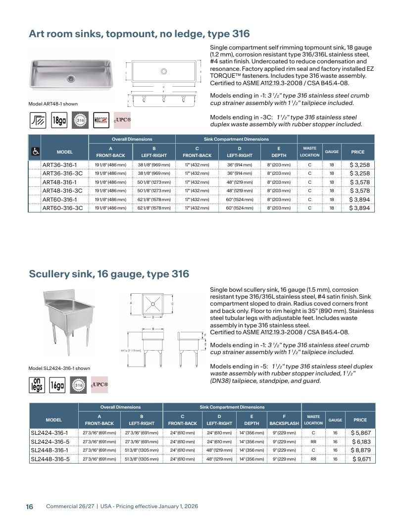 Franke USA Commercial Products Catalog Weekly Ad January 1 - December 31, 2026
