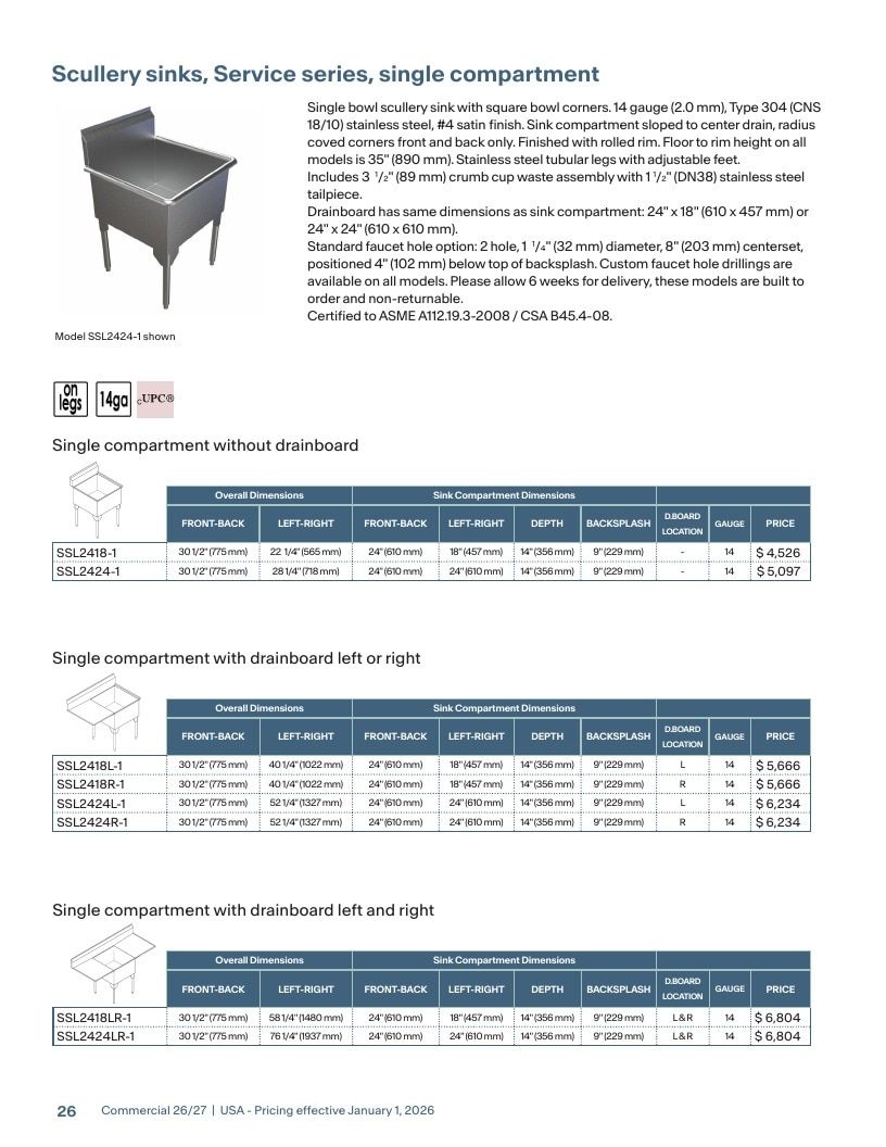 Franke USA Commercial Products Catalog Weekly Ad January 1 - December 31, 2026