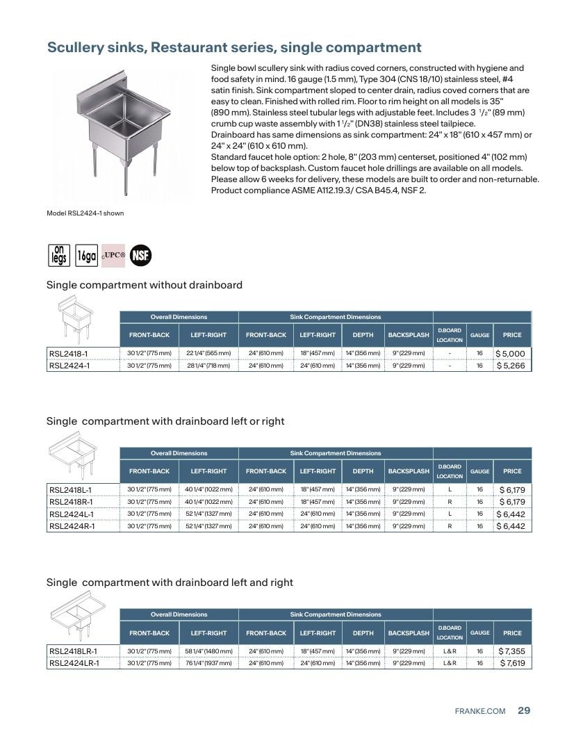 Franke USA Commercial Products Catalog Weekly Ad January 1 - December 31, 2026