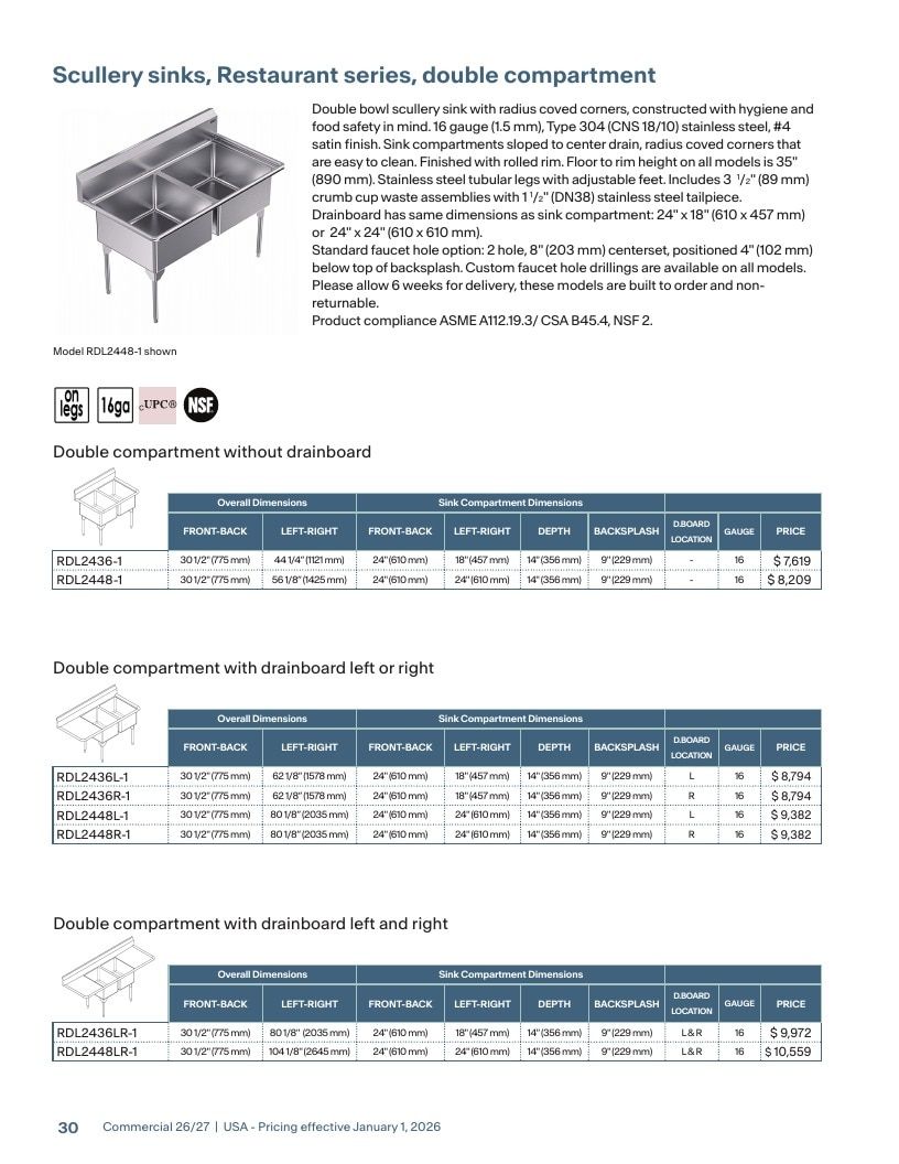 Franke USA Commercial Products Catalog Weekly Ad January 1 - December 31, 2026