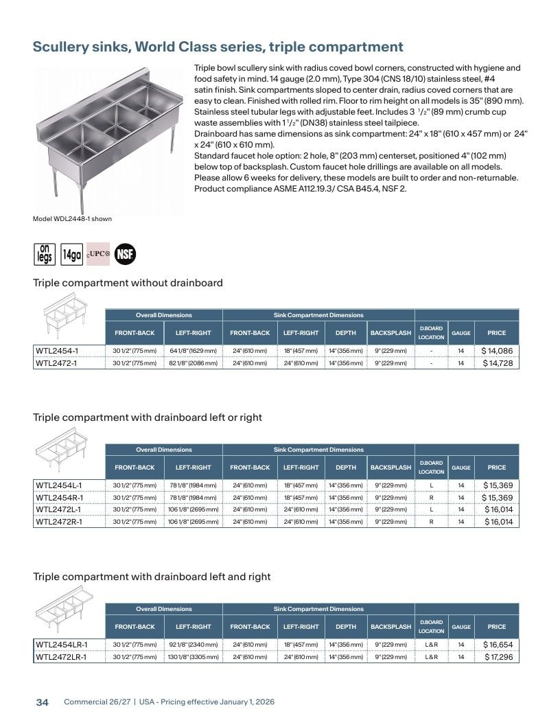 Franke USA Commercial Products Catalog Weekly Ad January 1 - December 31, 2026