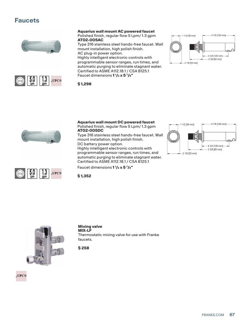 Franke USA Commercial Products Catalog Weekly Ad January 1 - December 31, 2026
