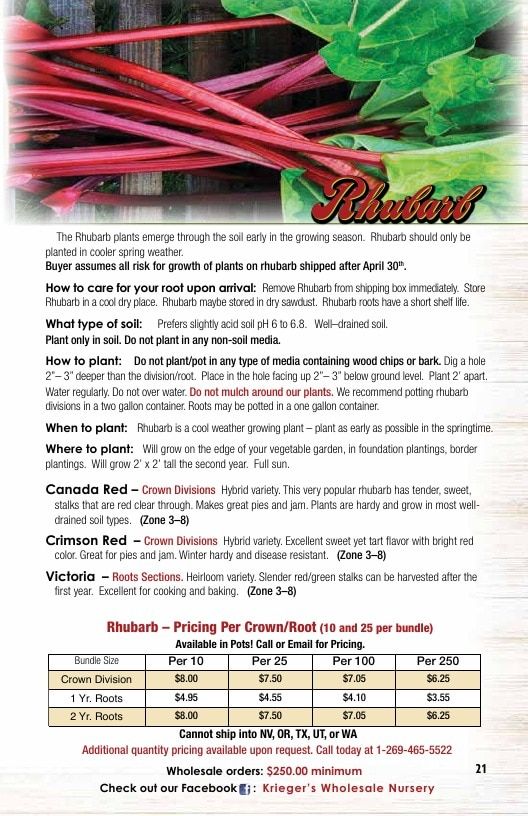 Krieger's Wholesale Nursery Wholesale Nursery Catalog Weekly Ad January 1 - December 31, 2026